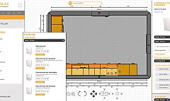 Vista 2D de los muebles de cocina planificados