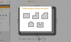 Seleccione el plano de planta de la cocina en el planificador online