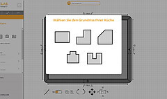 Seleccione el plano de planta de la cocina en el planificador online