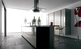 Con office y armarios colgantes extra grandes Zuordnung: Stil Cocinas modernas, Planungsart Cocinas con isla