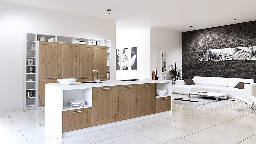 Cocina de madera maciza Oak Line Pastel Smoke (Rotpunkt Küchen)