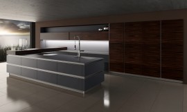 Cocina de lujo con barra Zuordnung: Stil Cocinas de diseño, Planungsart Cocinas en línea
