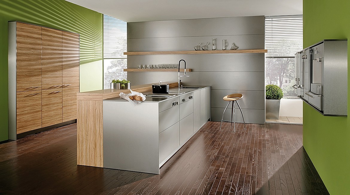 Frentes sintéticos con adorno de olivos y detalles en metal Zuordnung: Stil Cocinas de diseño, Planungsart Cocinas con isla