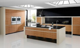Modern ART DE LUXE en diseno minimalista esta cocina realizada en madera de olivo destila purismo. Zuordnung: Stil Cocinas de diseño, Planungsart Cocinas americanas (abiertas)