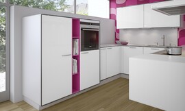 Frentes de Icy White con superficies en alto brillo Zuordnung: Stil Cocinas modernas, Planungsart Cocinas en U