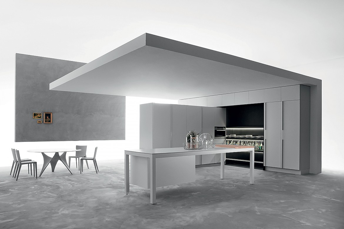 Innovador concepto de cocina de Dada. El modelo de Banco y Tivalì se funden formando una perfecta unidad Zuordnung: Stil Cocinas de diseño, Planungsart Cocinas con isla
