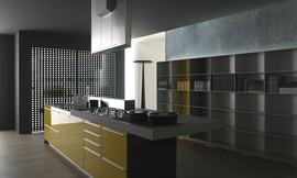 Multilinie amarillo tierra brillante Zuordnung: Stil Cocinas de lujo, Planungsart Cocinas con isla