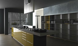 Multilinie amarillo tierra brillante Zuordnung: Stil Cocinas de lujo, Planungsart Detalles del diseño