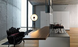 Multilinie blanco brillante Zuordnung: Stil Cocinas modernas, Planungsart Cocinas americanas (abiertas)
