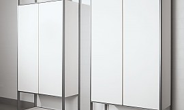 Armario columna blanco con elementos en aluminio Zuordnung: Stil Cocinas clásicas, Planungsart Detalles del diseño