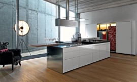 Multilinie blanco brillante Zuordnung: Stil Cocinas de diseño, Planungsart Cocinas con isla